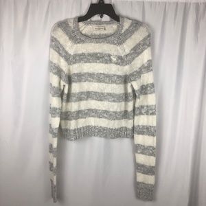 Abercrombie & Fitch Cropped Beige & Grey Sweater M